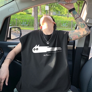 量大优 得物抖音高品质重磅230克美式印花无袖t恤背心WB601 特P18图片