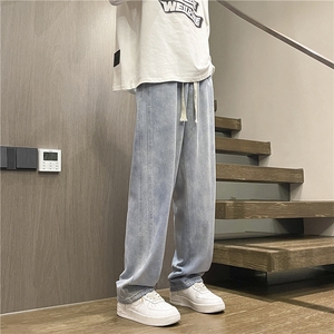 美式复古牛仔裤男春秋季潮百搭水洗直筒休闲裤阔腿长裤K860特批40图片