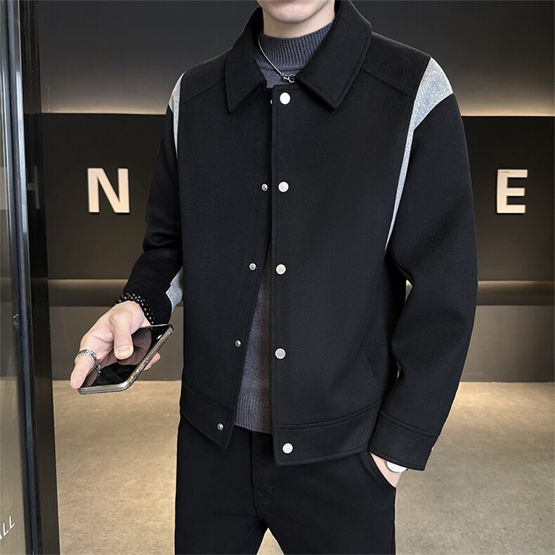 秋冬季新款呢料加厚毛呢外套呢子夹克男2558-P140控券后188,男装夹克,电商B321-1