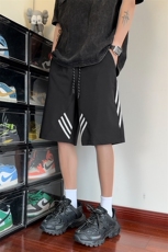 特批P25无差价夏季拼接三条杆凉感冰丝垂感宽松五分短裤男DK5805，男装休闲裤，电商A001