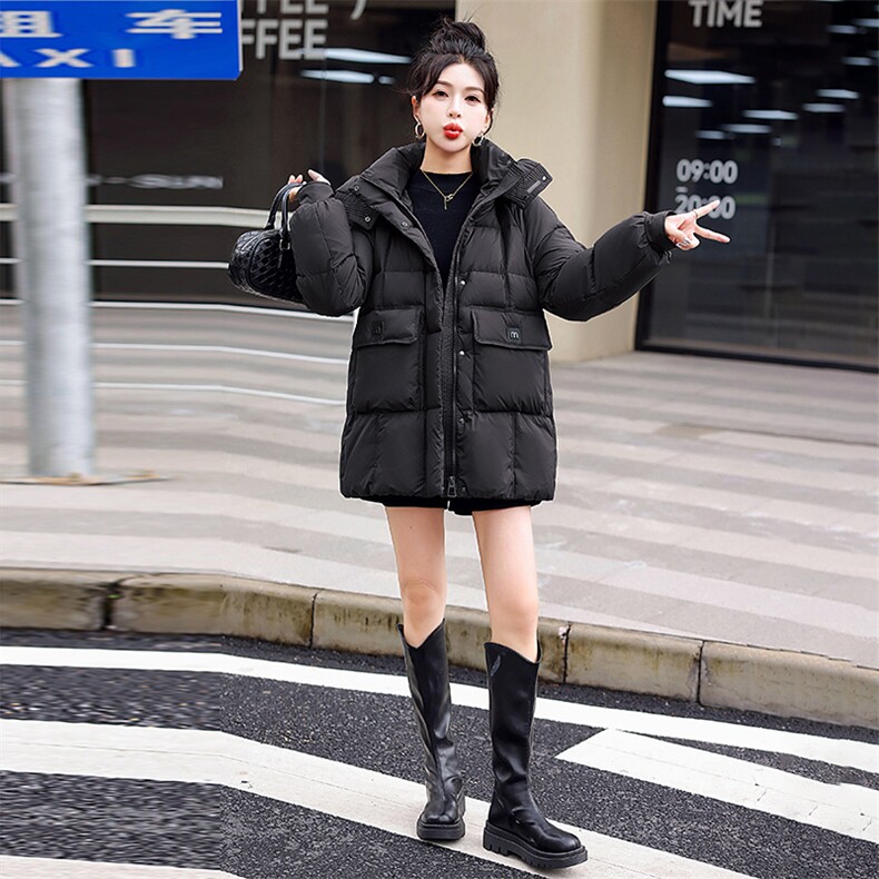 2024冬季新款女装中长款羽绒服时尚保暖显瘦外套,女装羽绒服,艾尚靓装