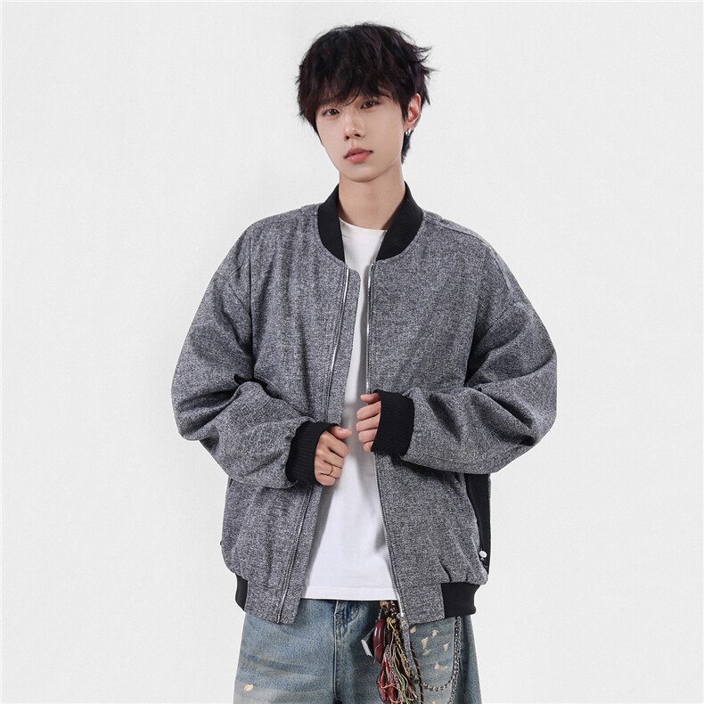 棒球领男工装夹克休闲潮牌高品质立领休闲外套A436-6107-P75,男装夹克,电商A436