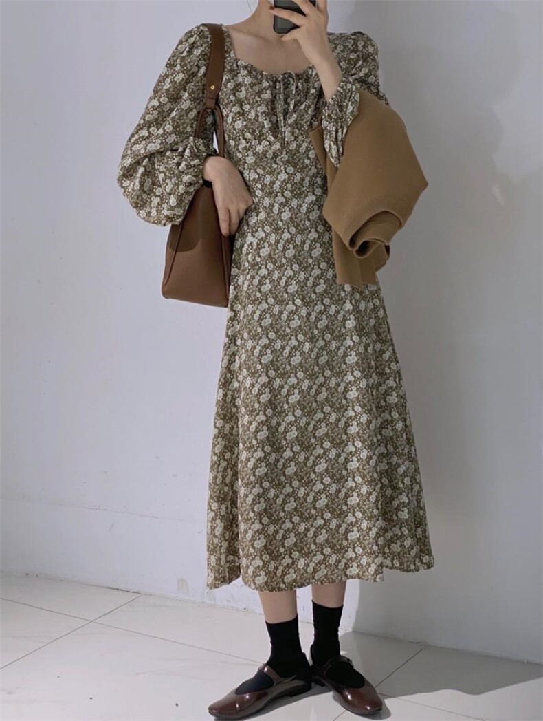 打底碎花裙，其它，驿谷