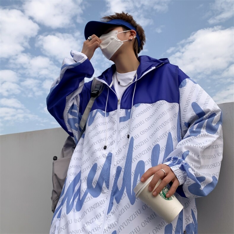 夏季男女防晒衣薄款潮流拼接速干帅气防紫外线外套A406F209P65图片