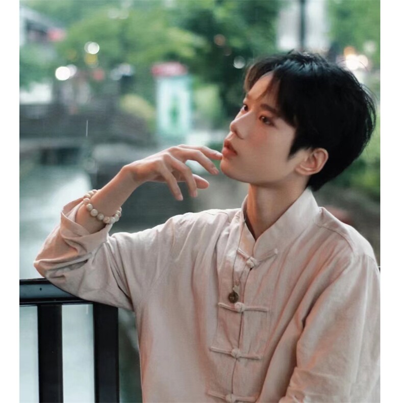 新中式风盘扣花衬衫民男装改良汉服中山唐装男C1181-P45图片