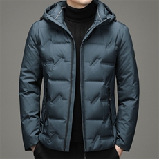 2023冬季新款中青年羽绒服男士潮流鸭绒纯色连帽外套DD21802-P240，男装羽绒服，电商B212（原钱塘6029）