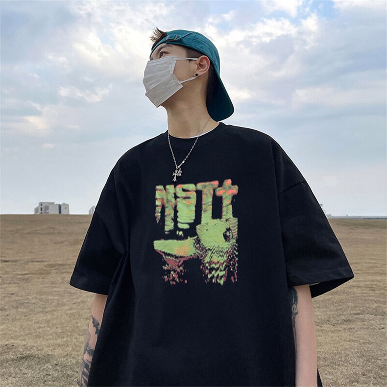 可设48小时发货支持抖音得物来样二开230克重磅美式短袖t恤MT359,男装T恤,电商A486