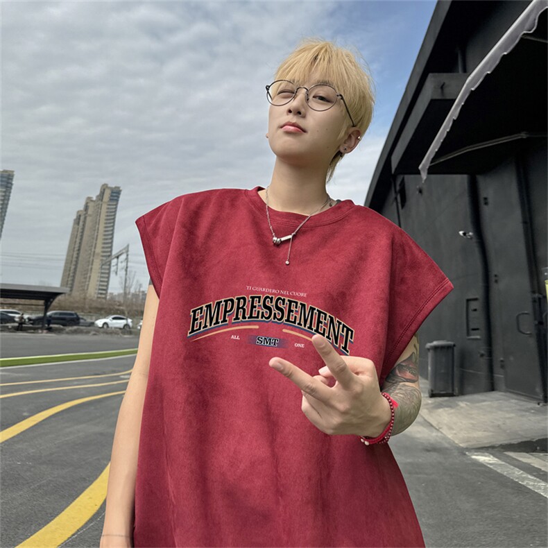 麂皮绒背心坎肩男T恤美式港风潮JB453-特P19控38,男装背心/马甲,电商B370