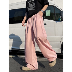 8XL-M多巴胺冰丝垂感慵懒山本裤男夏拖地裤子阔腿休闲裤KZ051P30图片