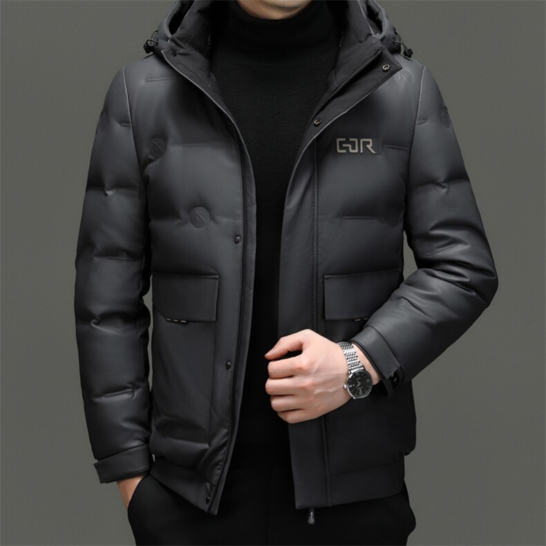 羽绒服男皮衣外套绵羊皮中年爸爸装大码皮夹克冬季加厚保暖,男装皮衣,电商B212（原钱塘6029）
