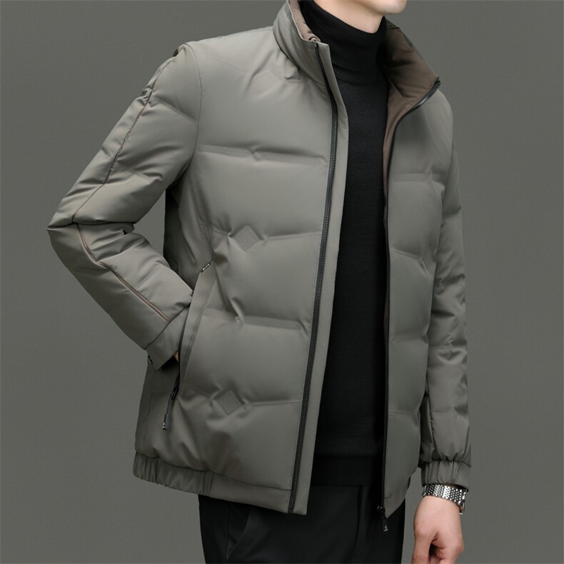 羽绒服男士轻薄保暖短款上衣2024冬季新款商务休闲立领夹克外套男,男装羽绒服,电商B212（原钱塘6029）