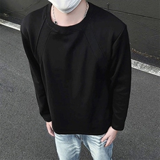 抖音得物品质26春装美式高街曼巴棉螺纹拼接卫衣圆领长袖T恤YT164，男装T恤，电商A486-1