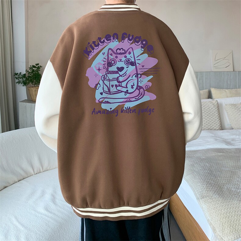 摇粒绒棒球服男大码开衫卫衣男夹克BF86317-P65,男装夹克,电商A040
