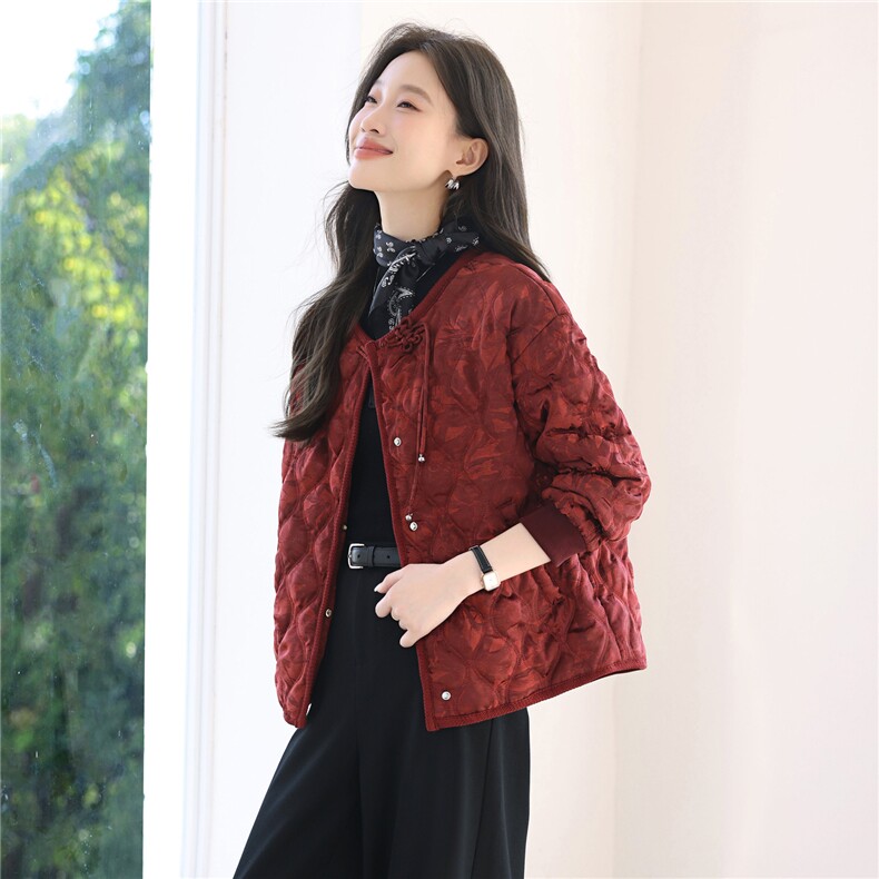 新中式盘扣棉服外套女冬2025新款时尚洋气加厚保暖显瘦短款棉衣,女装棉衣/棉服,涵誉