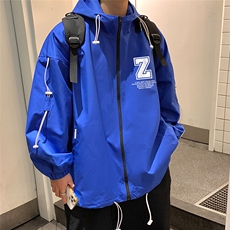 港风秋季新品潮流宽松休闲连帽夹克外套男女JK6751P65控78，男装夹克，电商A268A