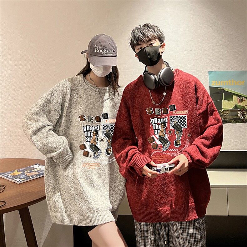 加厚加绒毛衣男大码毛线衣男针织衫男线衫M19282-P45加绒款-P65,男装针织衫/毛衣,电商A040