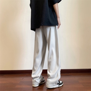 夏季坠感百搭宽松休闲裤男 高街清爽个性小设计长裤子KK966/P50图片