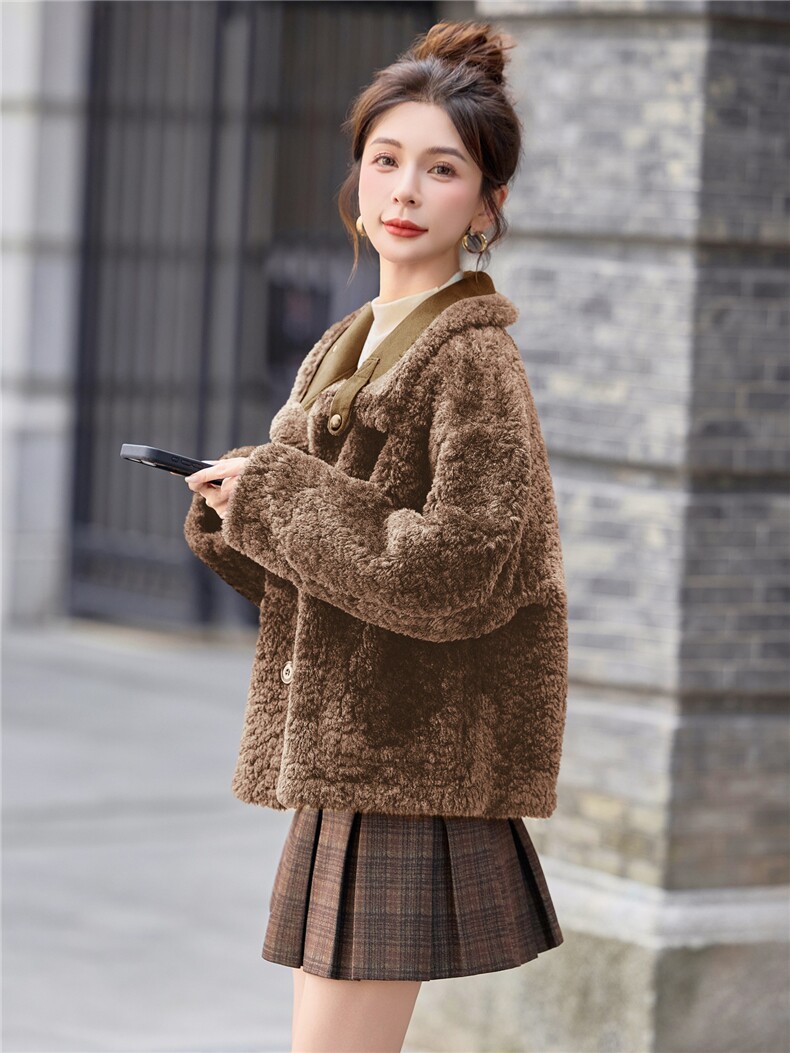 2025冬季新款~~双面穿皮毛一体,女装棉衣/棉服,意芙