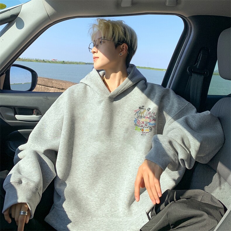 直播460克超厚潮牌重磅纯色连帽卫衣力推男XZ517A-2-WY8842-P68,男装卫衣,星座517A-2