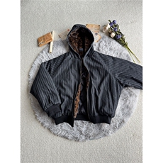 网图美潮牛仔条纹豹纹座山雕棉服外套W1929/特P105，男装棉衣，电商B350