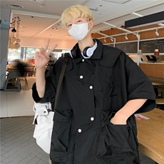 衬衫男士韩版潮流短袖刺绣高街百搭夏季2024新款ins外套CY776-P41，男装衬衫，星座412-2