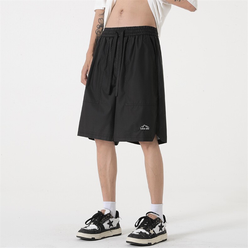 ！2023夏季新款男士透气冲孔短裤速干超薄五分裤DK251P45控69,男装休闲裤,电商B220
