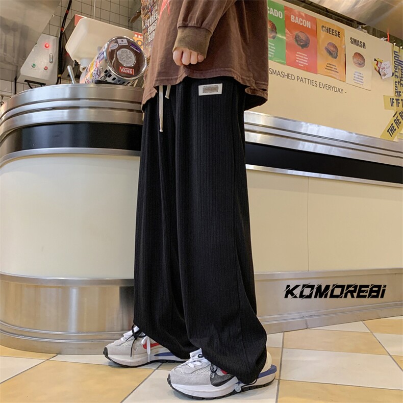 2024秋港风宽松休闲裤束脚抽绳拖地裤313A-1-KK303-P45 控价68图片