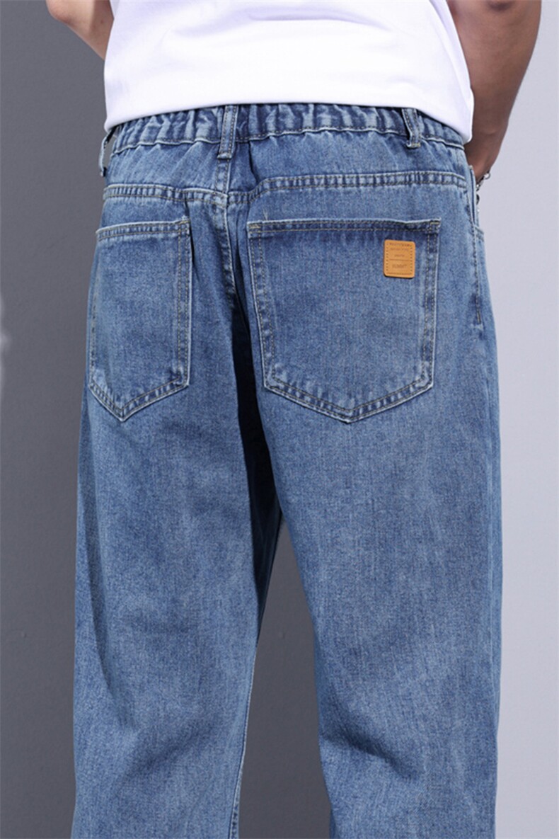 后口袋麦标小众设计感阔腿裤子男潮流复古美式牛仔裤DY06#-P55,男装牛仔裤,电商A178-1