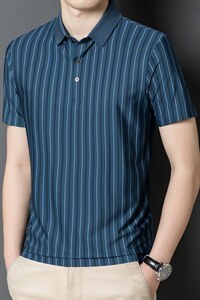 夏季新款男士翻领短袖t恤中年有领男装上衣服休闲POLO衫图片