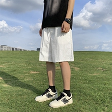 多巴胺米灰色五分短裤美式速干休闲直筒阔腿冰丝裤DK310-特批15，男装休闲裤，星座718-1