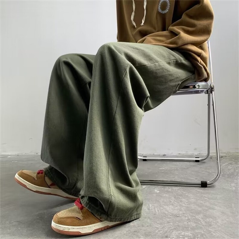 美式牛仔裤男女潮牌春季阔腿休闲复古宽松直筒拖地裤子N6340-p43,男装牛仔裤,星座1008