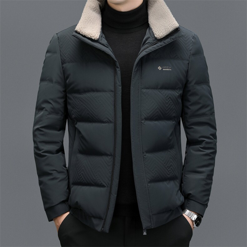 秋冬羽绒服男加厚保暖白鸭绒潮服毛领可脱卸休闲时尚中青年外套图片