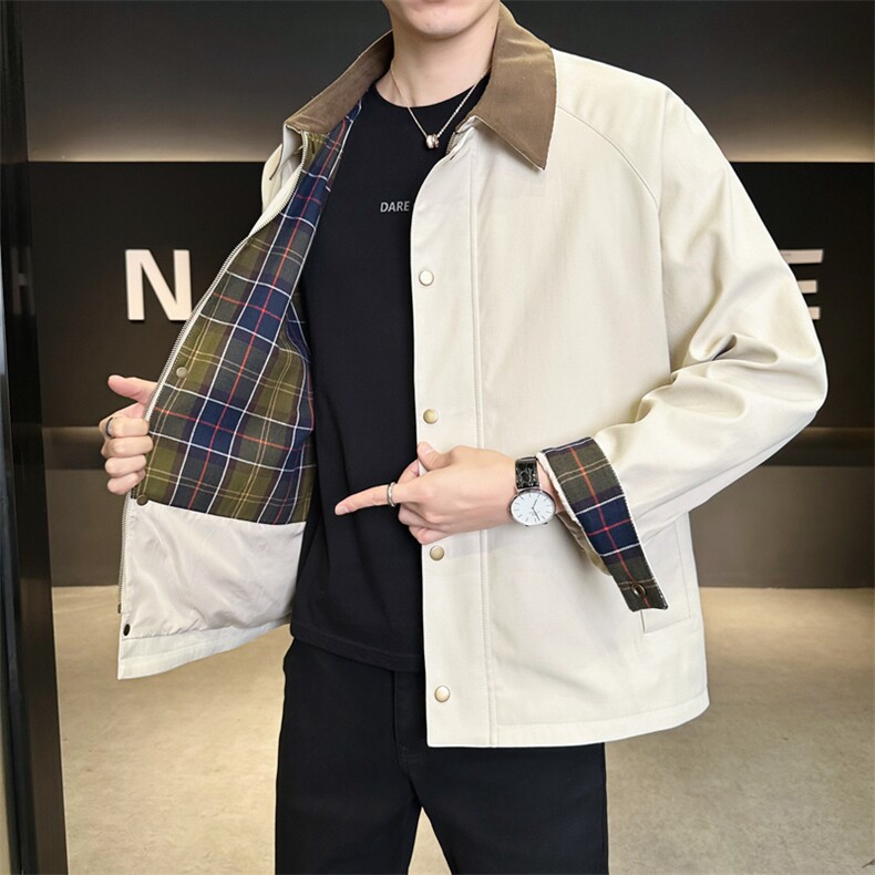 翻领夹克男春季简约宽松潮流百搭上衣服JK268-P78,男装夹克,星座308B-2