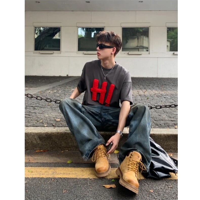 现货立体短袖潮牌情侣T恤,男装T恤,星座910A
