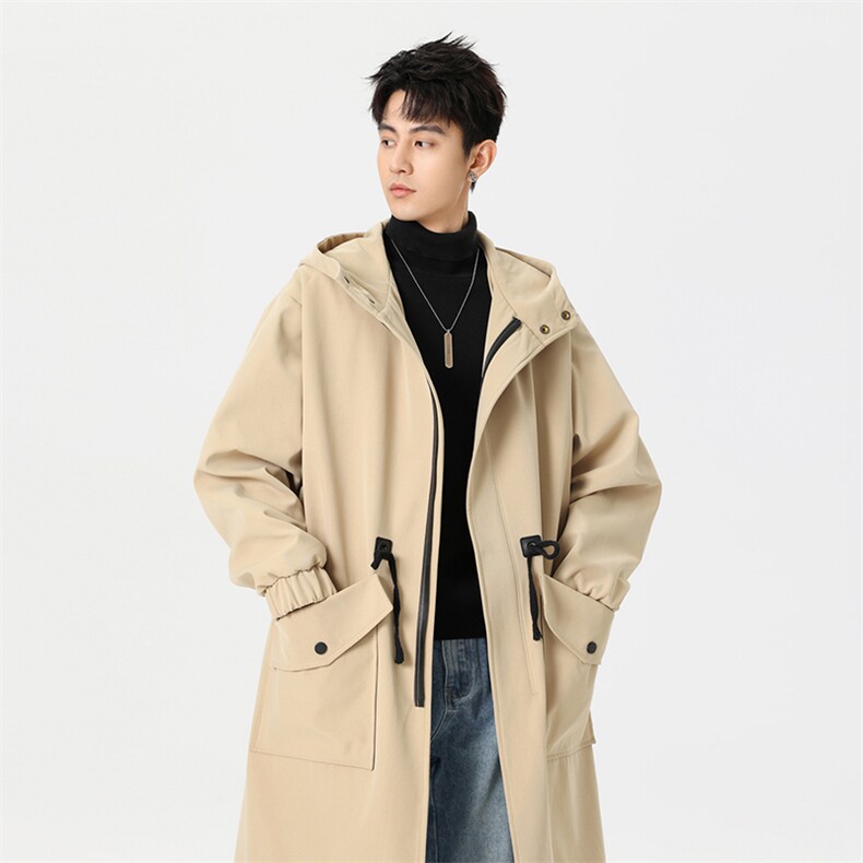 4W件长年冲锋风衣男中长款大衣夹克F994薄P95加棉P110无影墙B图片
