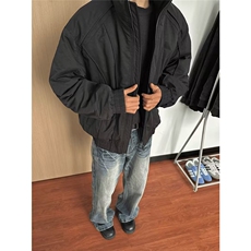网图立领廓形短款棉服拼接飞行夹克工装棉衣外套A025-EY13403-P88，男装夹克，电商A025