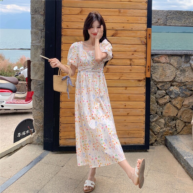 现货210-3266-P125-k178法式碎花甜美新款连衣裙,女装连衣裙,浙宝210（原浙宝191）