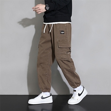 全棉水洗M-8XL秋季新款大码束脚潮流工装休闲卫裤109-K501-P60，男装休闲裤，星座109-1