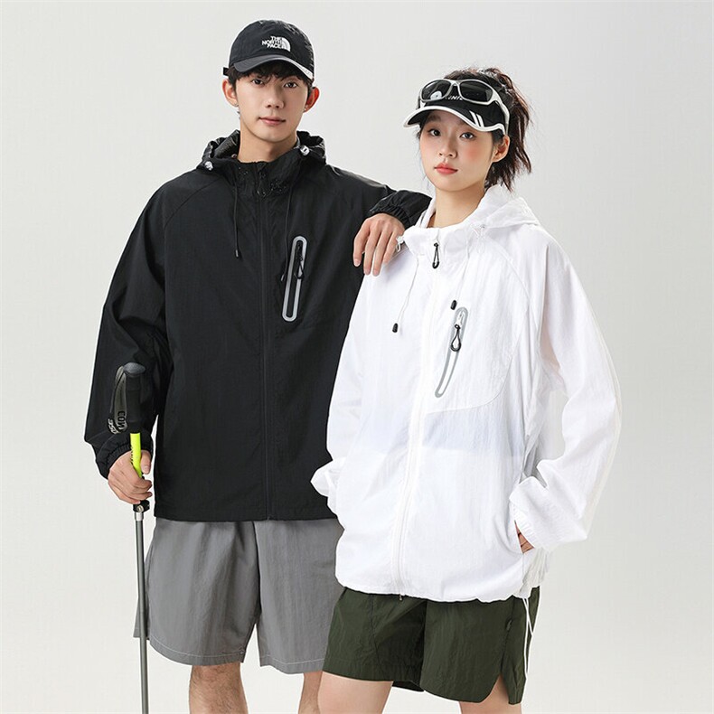 夏季中性风高品质50D尼龙皱时尚纯色防晒衣DSA157B-F7734-P55，男装防晒衣，电商A157B