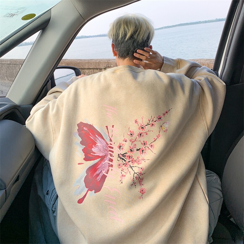 美式潮牌重磅水洗做旧圆领卫衣力推大码男XZ517A-BK15551-P58,男装卫衣,星座517A