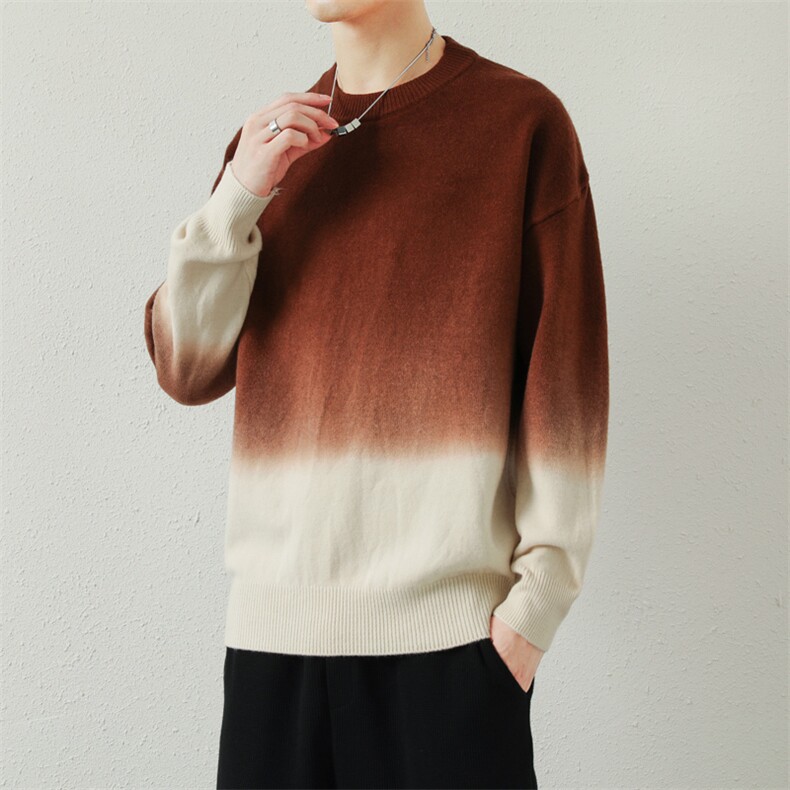 2026秋冬潮牌渐变色吊染针织毛线衫MY2120P65，男装针织衫/毛衣，星座914
