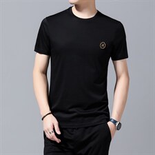 中青年男士短袖tT恤时尚休闲圆领潮流体恤亲肤丝滑凉爽上衣潮P60，男装T恤，钱塘6003A(原)4033A