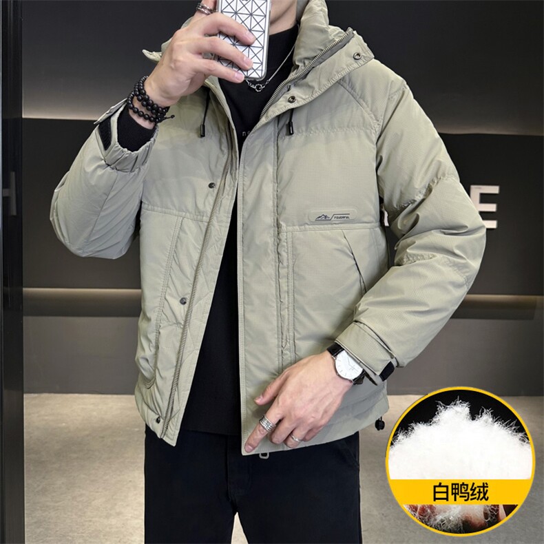 M736-P160标50%白鸭绒2025新款羽绒服男冬季连帽潮流百搭青年,男装羽绒服,星座507A（原星座306B-2）