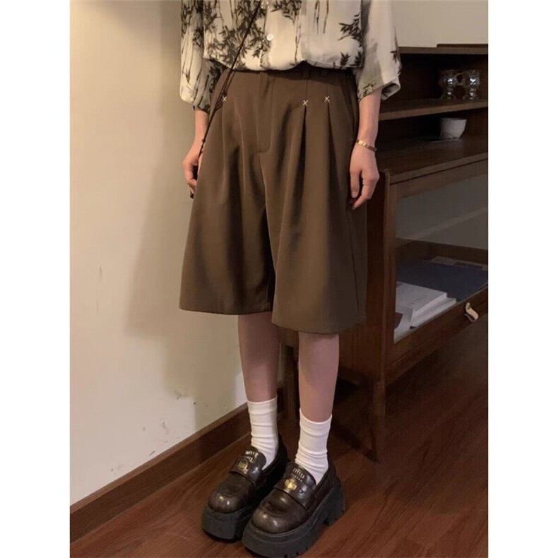 夏美式复古宽松褶皱垂感西裤高级感百搭阔腿设计感休闲裤,男装休闲裤,星座410-7