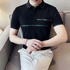 爆！深度备货主推织带设计夏季短袖T恤翻领Polo衫半袖上衣T0240，男装T恤，电商D342