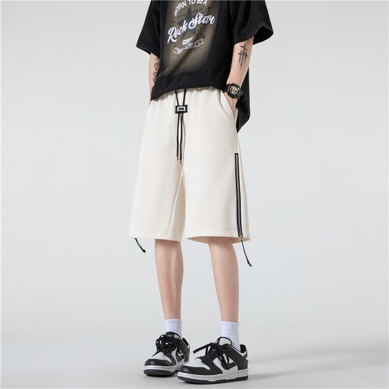 抖音品质夏季潮流拉链设计宽松休闲五分裤B315-K24060-p45控68图片