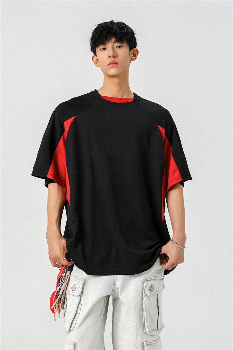 1可二开速干运动美式篮球街头大码M-5XL短袖T恤男DX78017P45控75,男装T恤,星座226-2