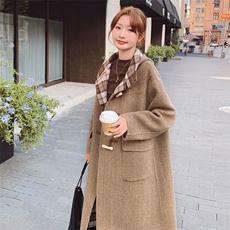 档口现货双面羊毛连帽大衣2C219A-2638-P295K388，女装毛呢外套，2B237