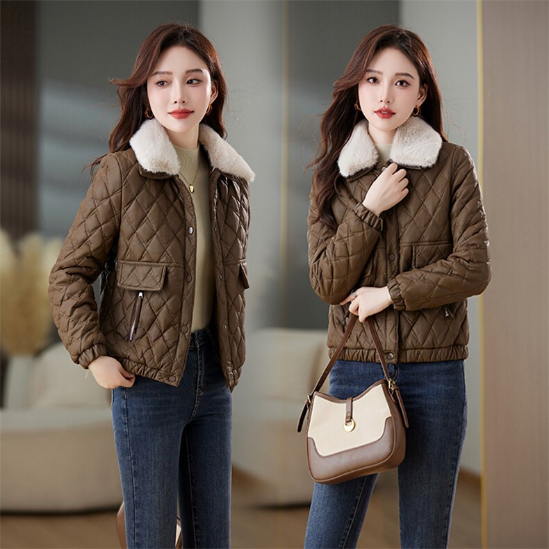 2024冬季女装新款大量现货时尚加棉加绒加厚保暖皮棉，女装皮衣，魅衣本色