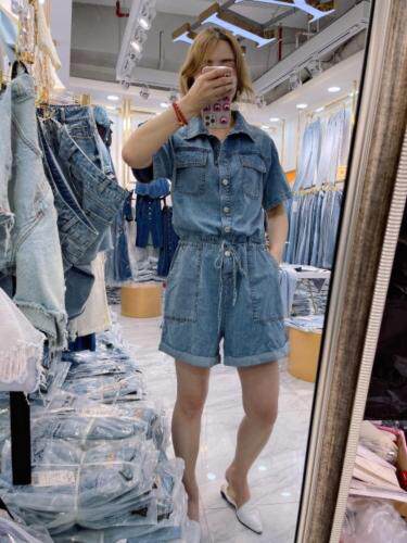 夏季牛仔连体裤，女装连体裤，雪儿诱惑